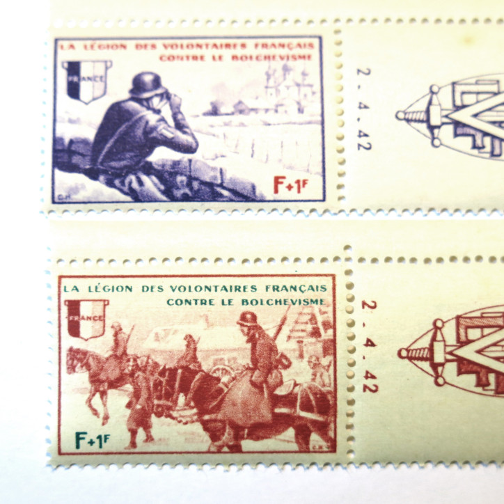 Series de 5 Timbres de la  Legion des volontaires Francais ref 100  bo doc