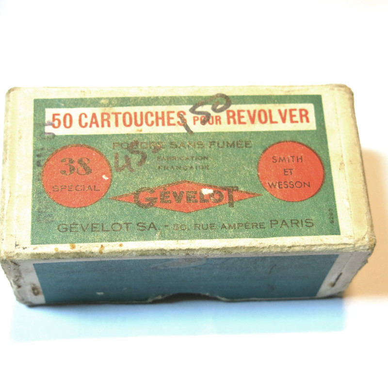 Boite vide cartouche 38 Smith et Wesson Gevelot  c27
