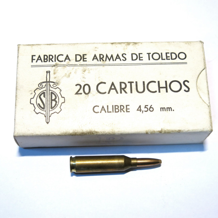 Boite avec une cartouche experimentale 4.56 Espagne  c44