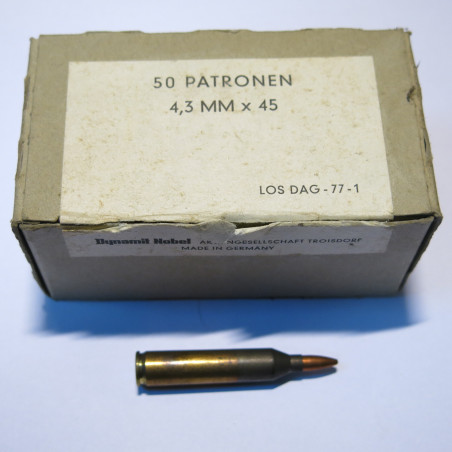 Boite avec 1 cartouche 4.3 x 45 experimentale DAG c44