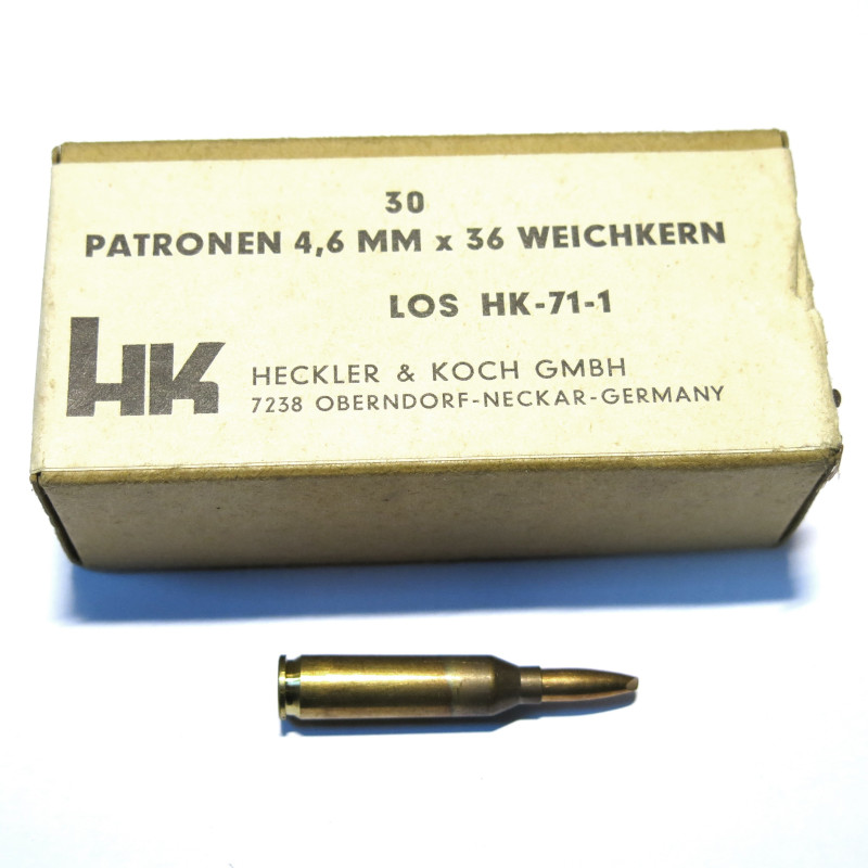 Boite avec 1 cartouche 4.6 x 36  HK experimentale DAG   c44