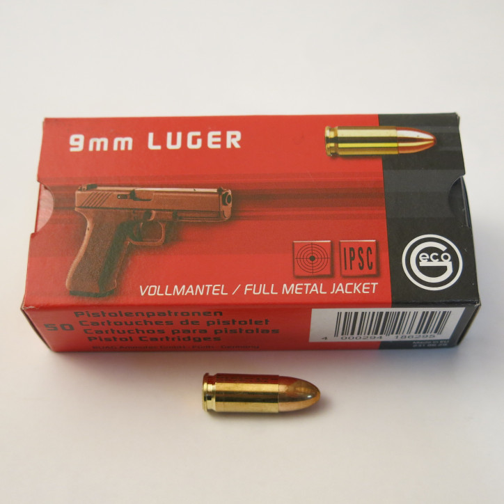 9 para LUGER Boite de 50 cartouches FMJ GECO catégorie B 