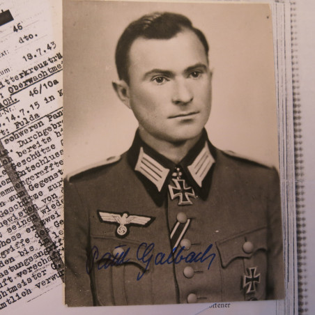 Photo dédicacée Paul Golbach  Ritterkreuz 1943 ref 60