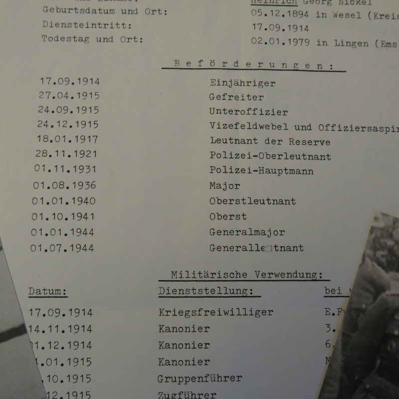 6 photos dédicacées General Heinrich Georg Nickel  Ritterkreuz 1943 ref 20 