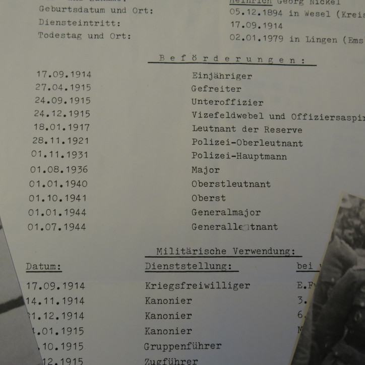 6 photos dédicacées General Heinrich Georg Nickel  Ritterkreuz 1943 ref 20 