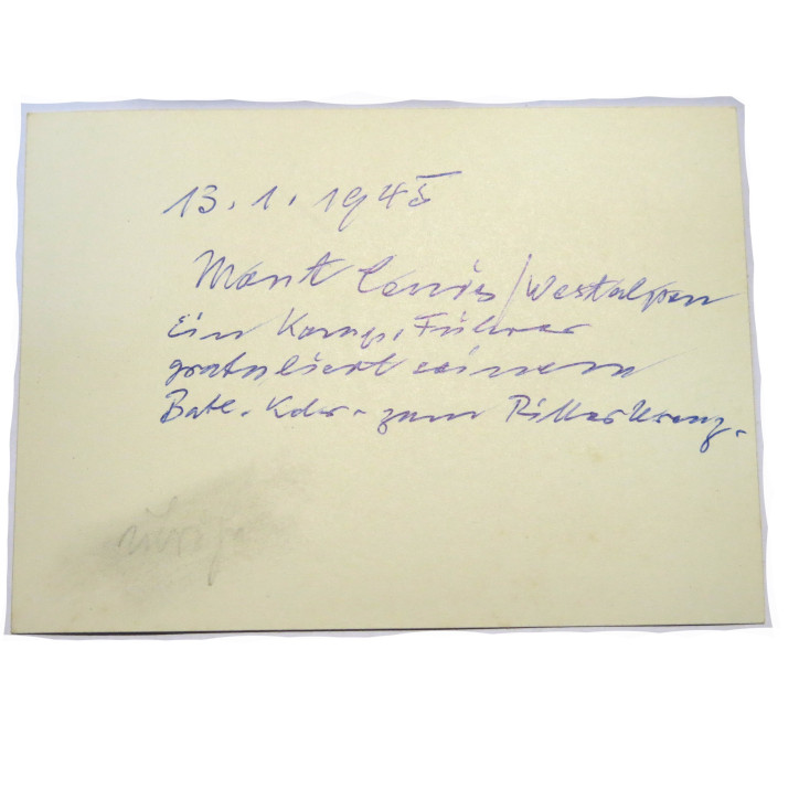 Photo dédicacée  Ritterkreuz 1945 ref 100