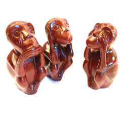 Sculture bois les 3 singes de la sagesse