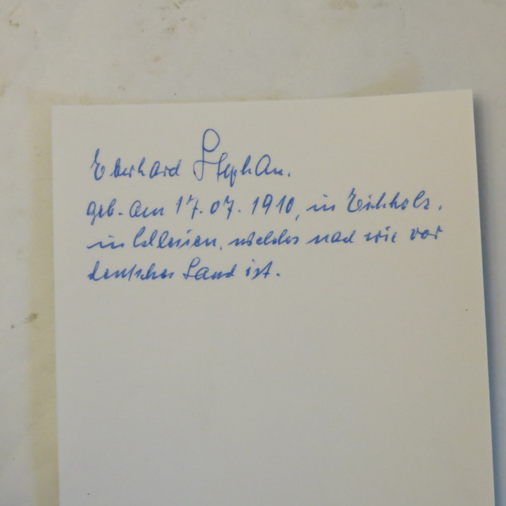 Photo dédicacée  Ritterkreuz PANZER  Eberhard Stephen 1945