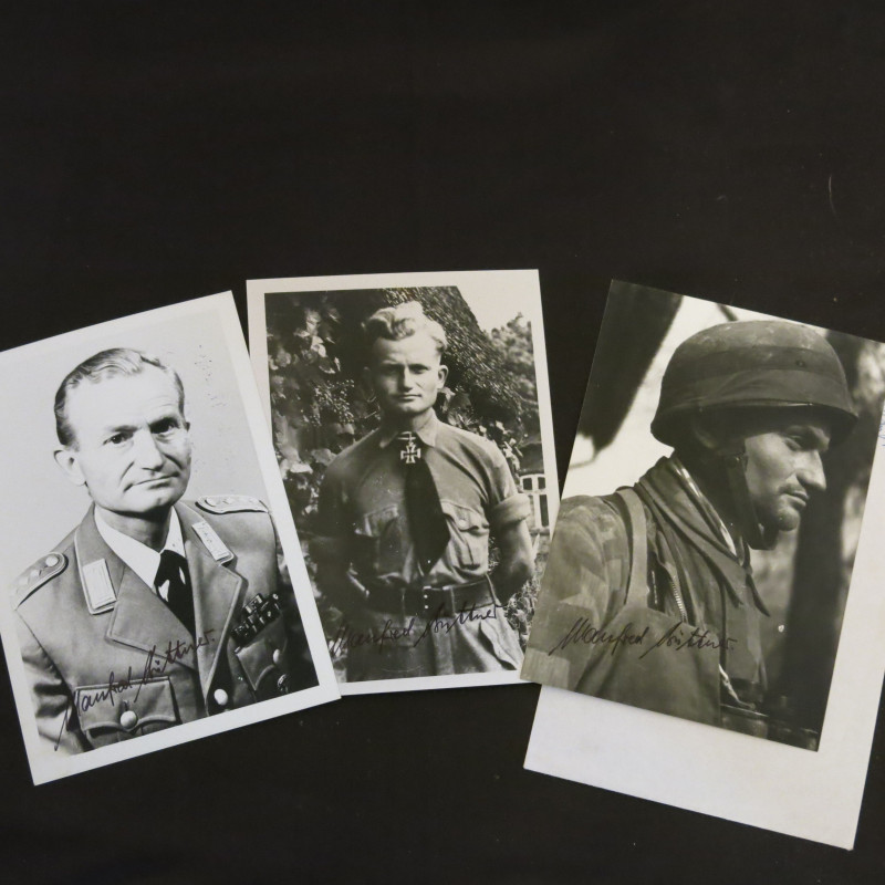 3 Photos dédicacées  Ritterkreuz 1945 parachutiste  Buttner Manfred  ref 80 