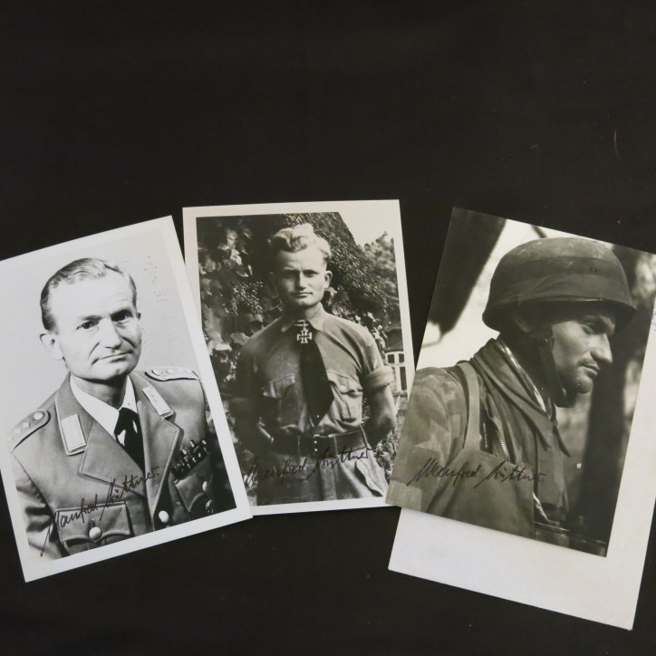 3 Photos dédicacées  Ritterkreuz 1945 parachutiste  Buttner Manfred  ref 80 