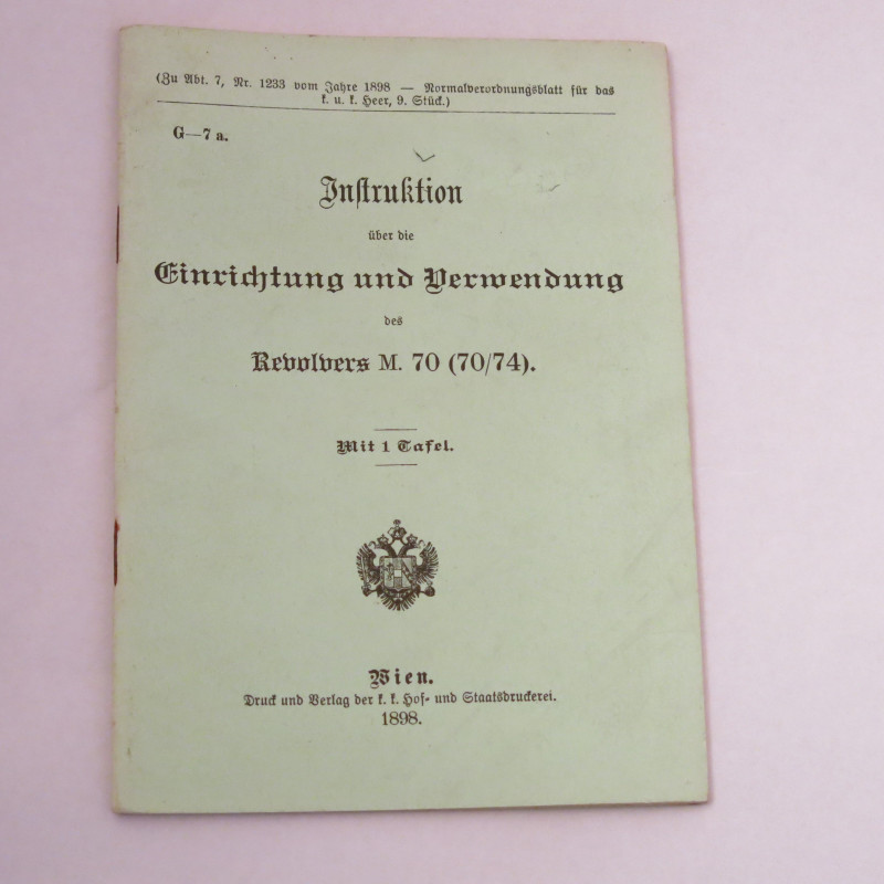Livre d'instruction fusil Gewehr M 71 et16