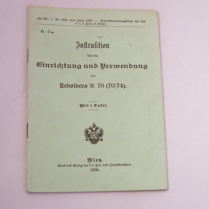 Livre d'instruction revolver  Gasser M70/74 et16