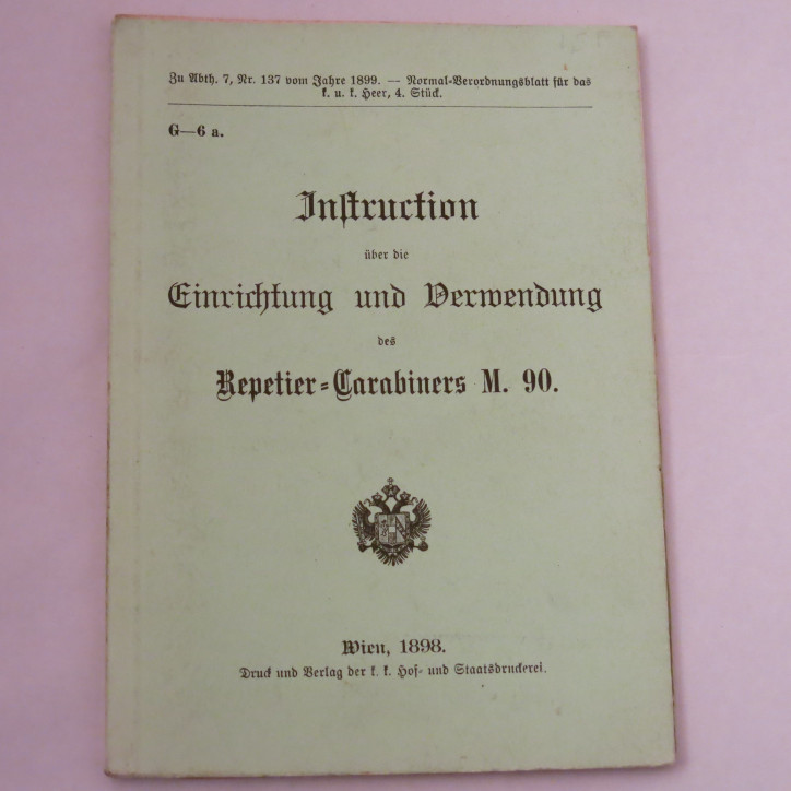 Livre d'instruction fusil Repetier  carabiner M90 et16