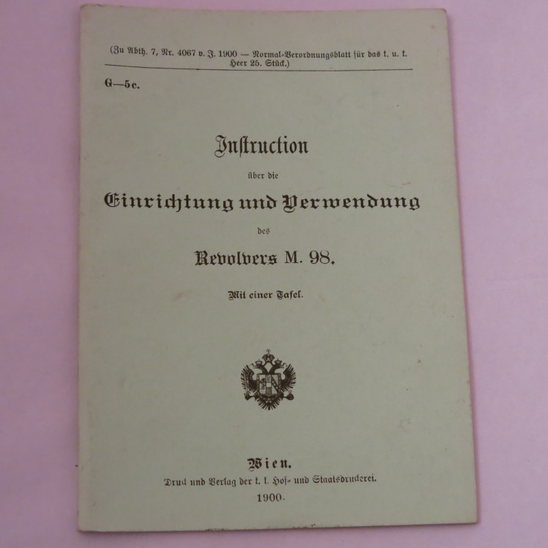 Livre d'instruction revolver  M 98 et 16