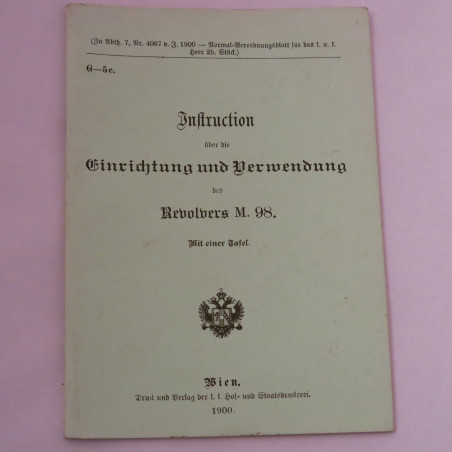 Livre d'instruction revolver  M 98 et16