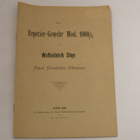 Livre d'instruction fusil Repetier  carabiner Steyr  mod 1900/3 et16