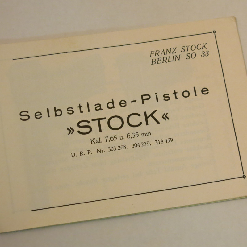 Livre d'instruction pistolet  Stock 6.35 ou 7.65 et16