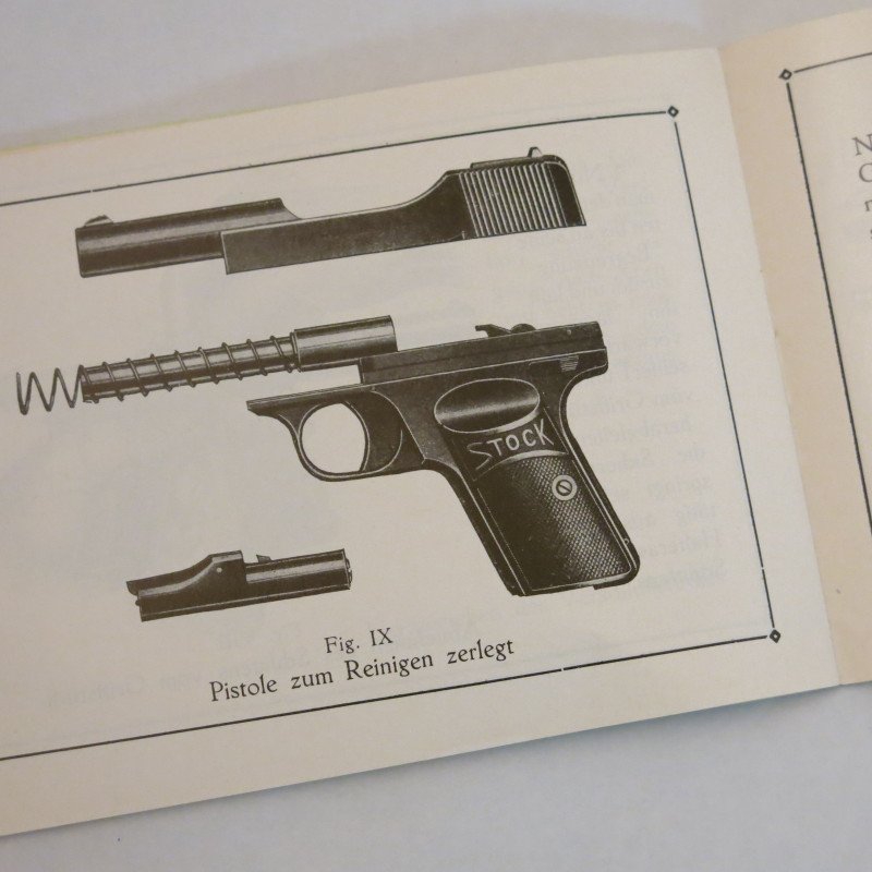 Livre d'instruction pistolet  Stock 6.35 ou 7.65 et16