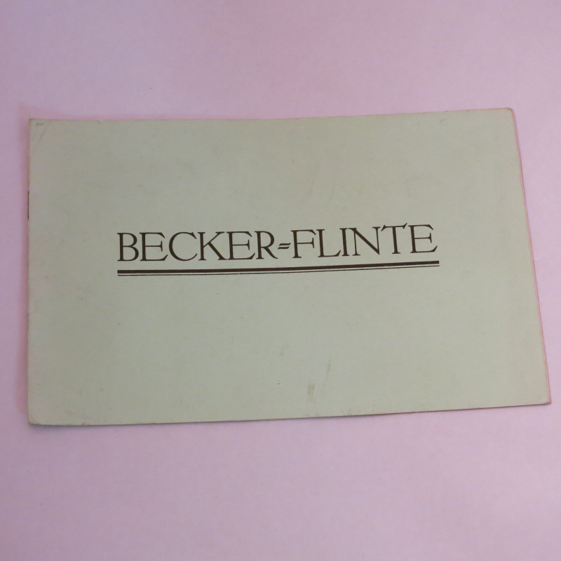 Livre d'instruction fusil Becker Flinte et16