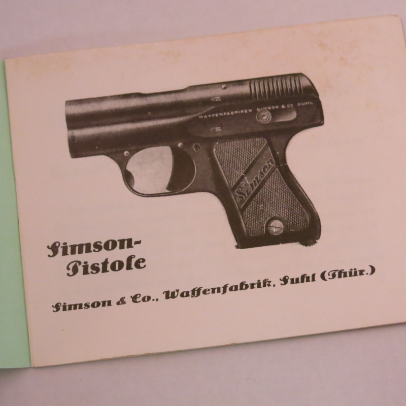 Livre d'instruction pistolet  Simson 6.35 et16