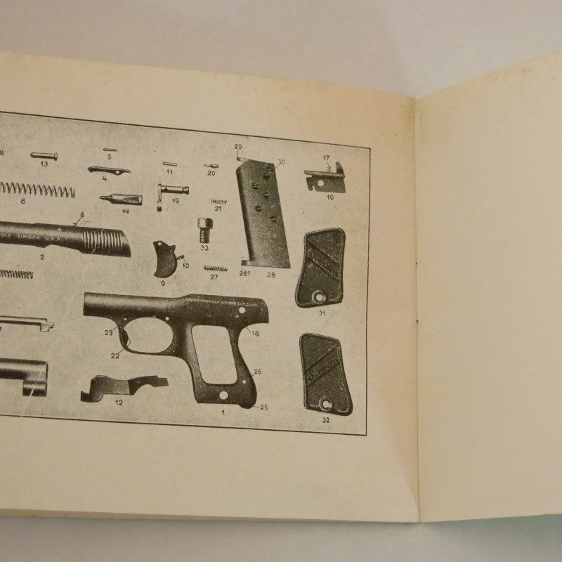 Livre d'instruction pistolet  Simson 6.35 et16