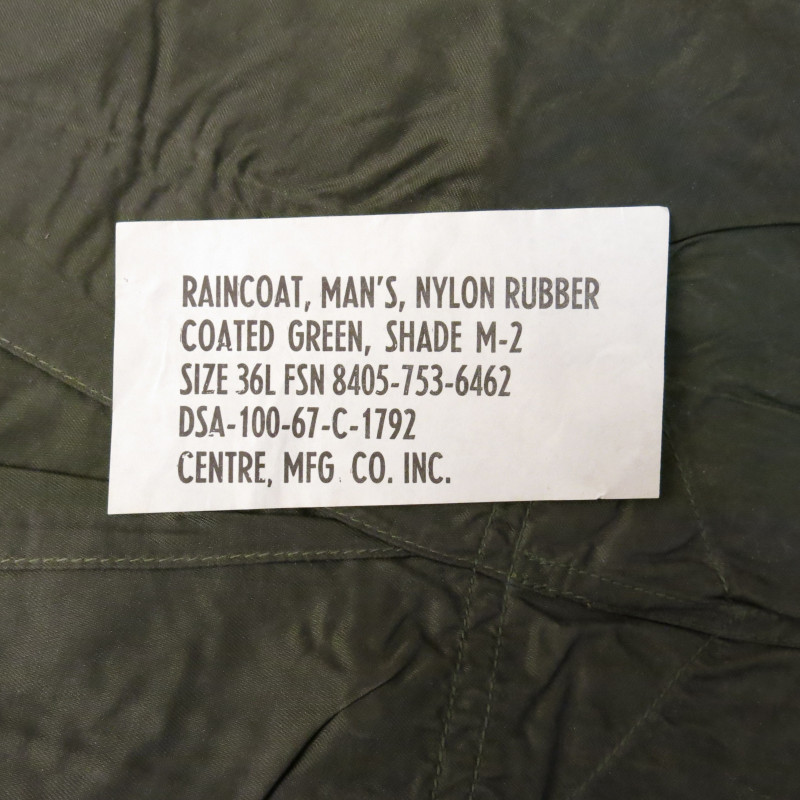 Raincoat man s nylon rubber US Vietnam 1967