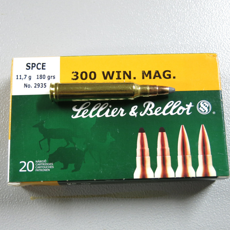 Boite de 20 cartouches 300 Winchester Magnum  sellier Bellot  semi blindée