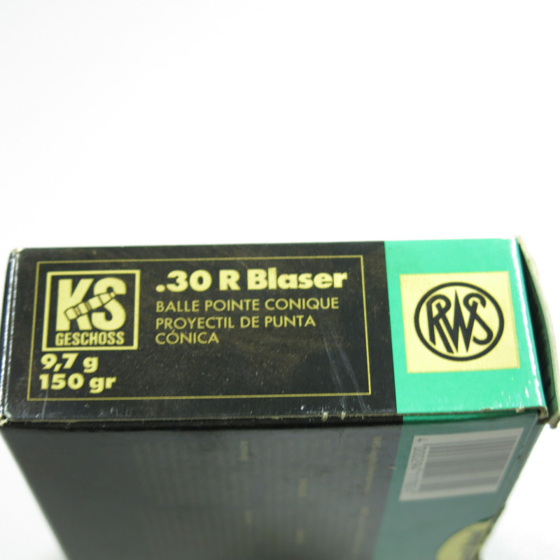 Boite de 20 cartouches 30 R Blaser  RWS  9.7g 150 gr
