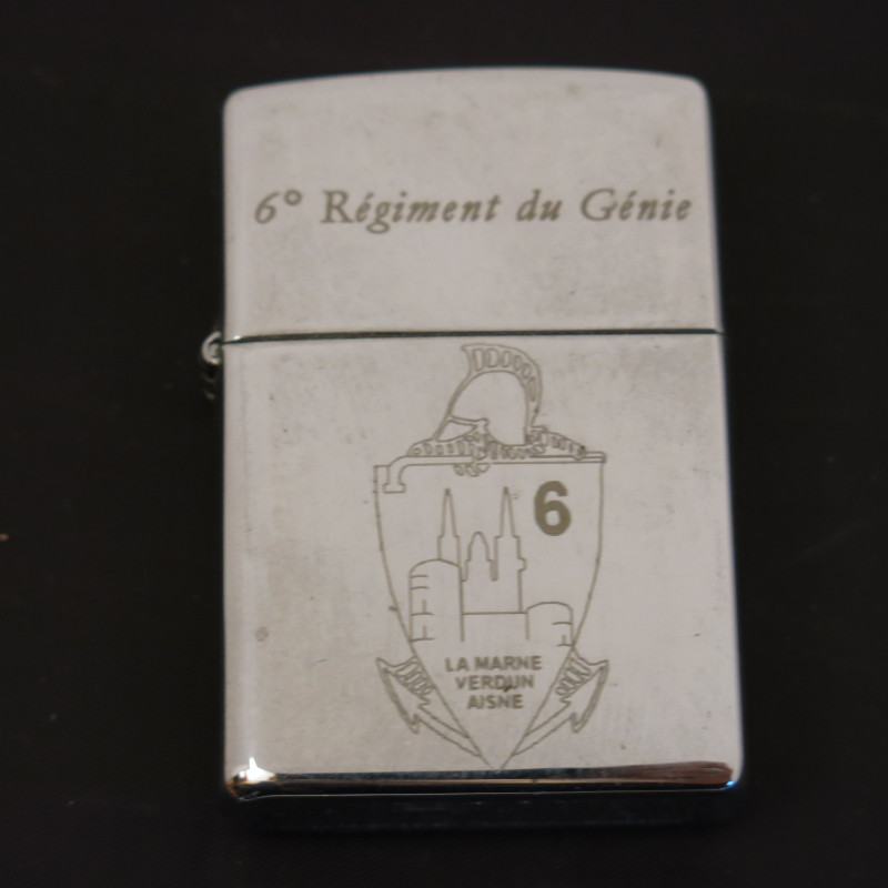 Briquet Zippo original 6 regiment du genie 2001  ref z 108 
