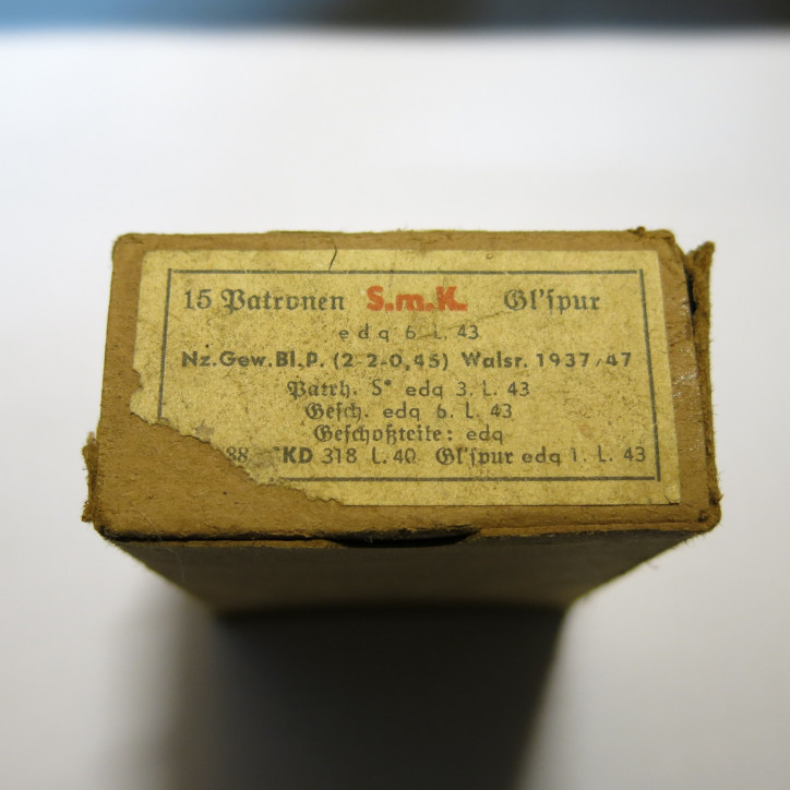 Boite vide 7.92 Mauser traceuse de nuit luftwaffe Smk Glim 'spur c 19 ref 4