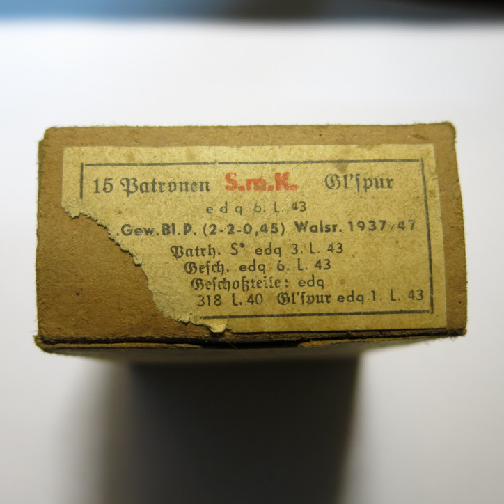 Boite vide 7.92 Mauser traceuse de nuit  luftwaffe Smk Glim 'spur c19 ref 6
