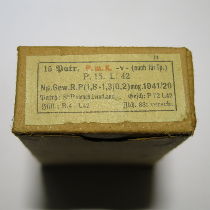 Boite vide Mauser 7.92 PMK V Tropicalisée MG 1942 perfo incendiaire tropicalisé ref c20 