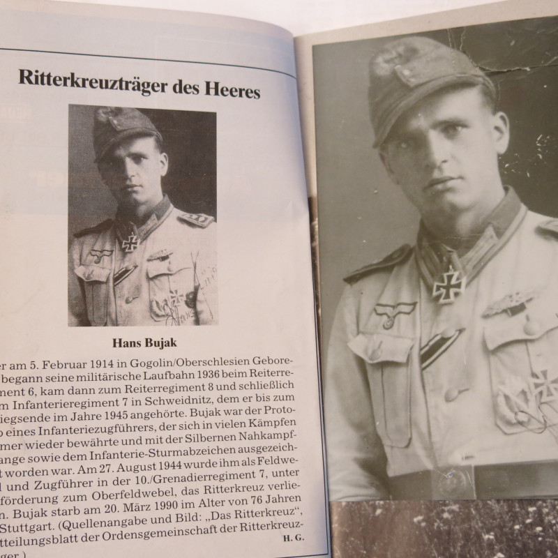 2 Photos dédicacées  Ritterkreuz 1943 Hans Bujak  ref 50 
