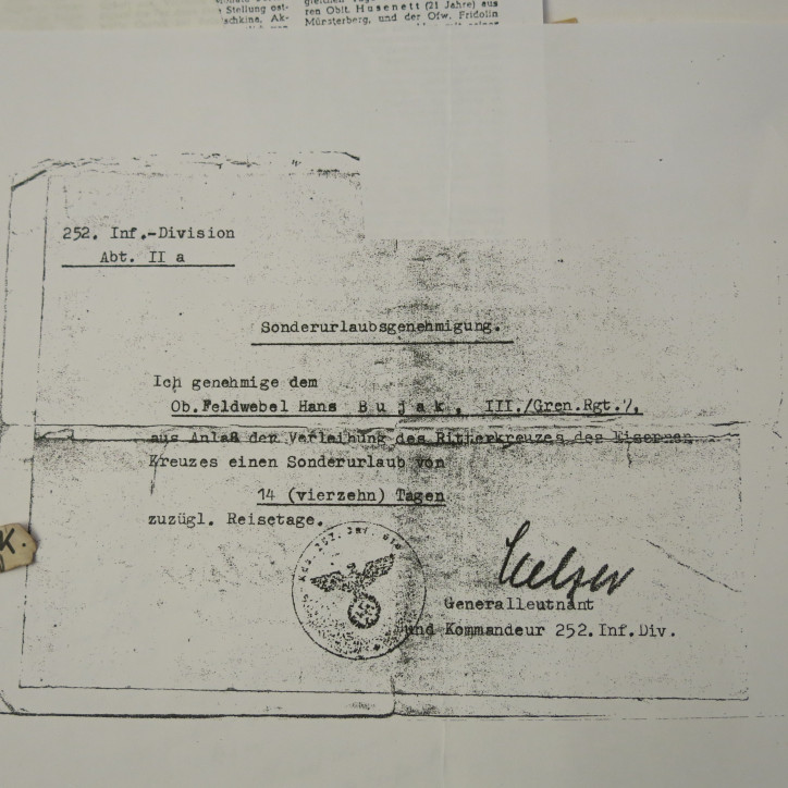 2 Photos dédicacées  Ritterkreuz 1943 Hans Bujak  ref 50 