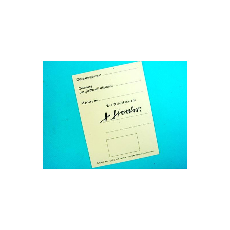 Carte de menbre Waffen SS