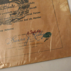 Brevet papier  parachutiste speciales forces ARVN 1966 Ref be 25