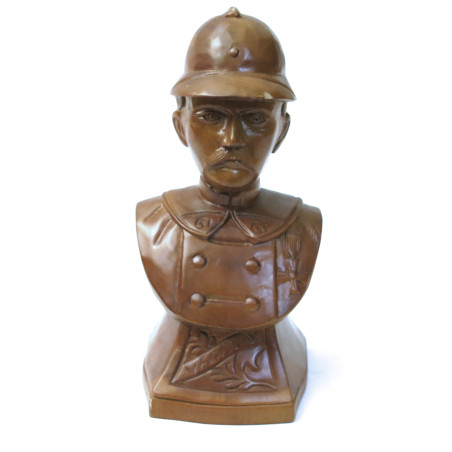 Petit buste en bois soldat Francais ref bo 778