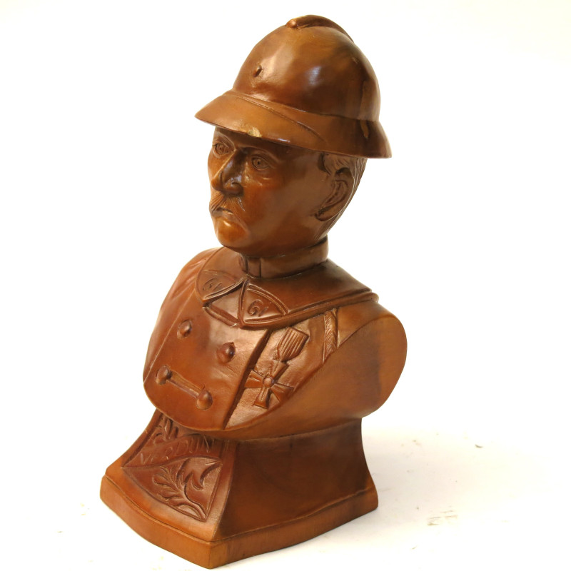 Petit buste en bois soldat Francais ref bo 778 