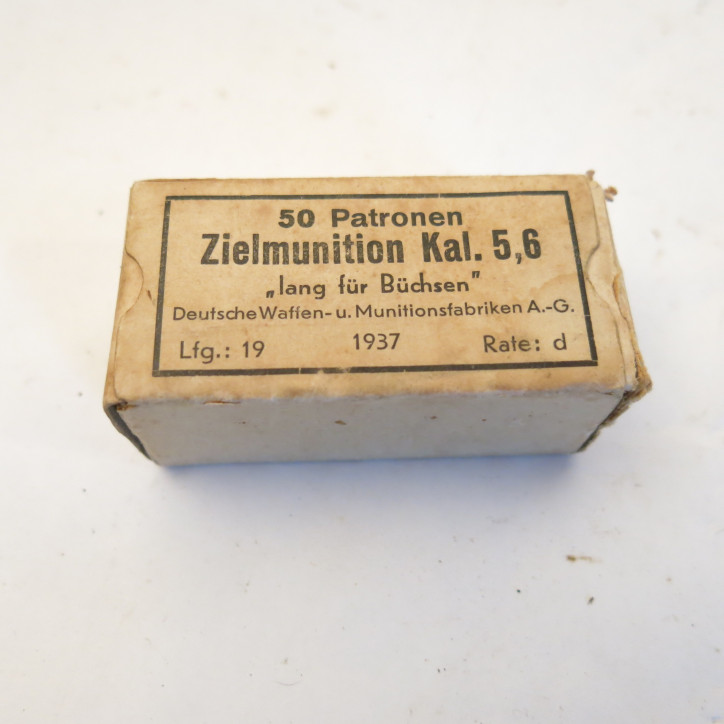 Boite pleine cartouche  22 Long Rifle  Allemande 1937 catégorie C  ref 165