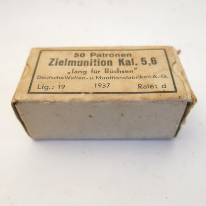 Boite pleine cartouche  22 Long Rifle  Allemande 1937 catégorie C  ref 165