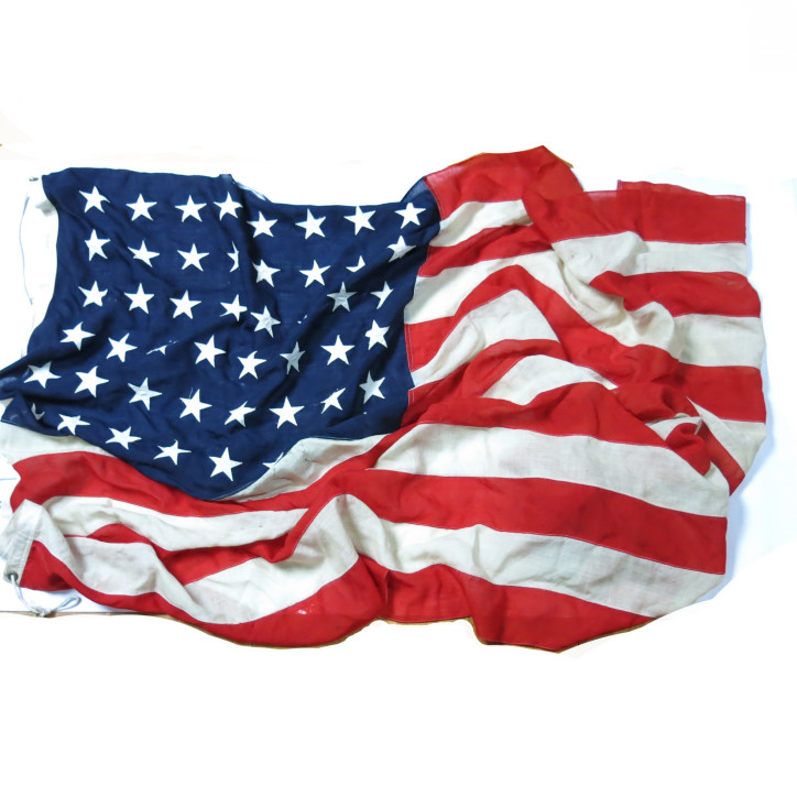 Drapeau coton US army 48 etoiles 1944 dim 2.30 x  1.40 m ref us 874