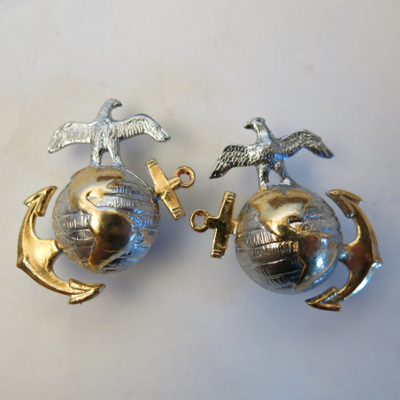 Paire d'Insigne de col USMC Marine corps ref 141