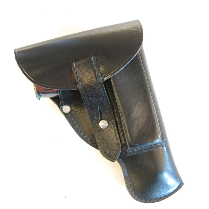 Etui cuir noir PA Mauser 1914 ou 1934 "Otto Sindel 1941"