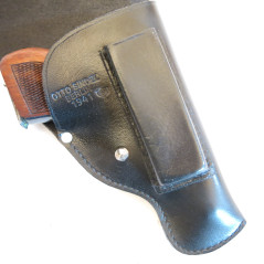 Etui cuir noir PA Mauser 1914 ou 1934 "Otto Sindel 1941"