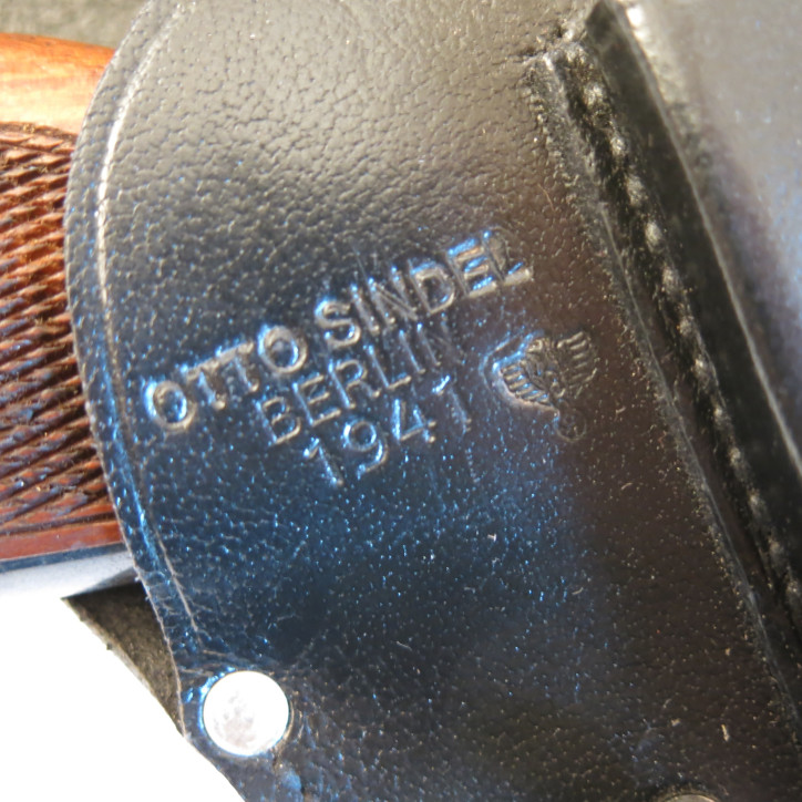 Etui cuir noir PA Mauser 1914 ou 1934 "Otto Sindel 1941"