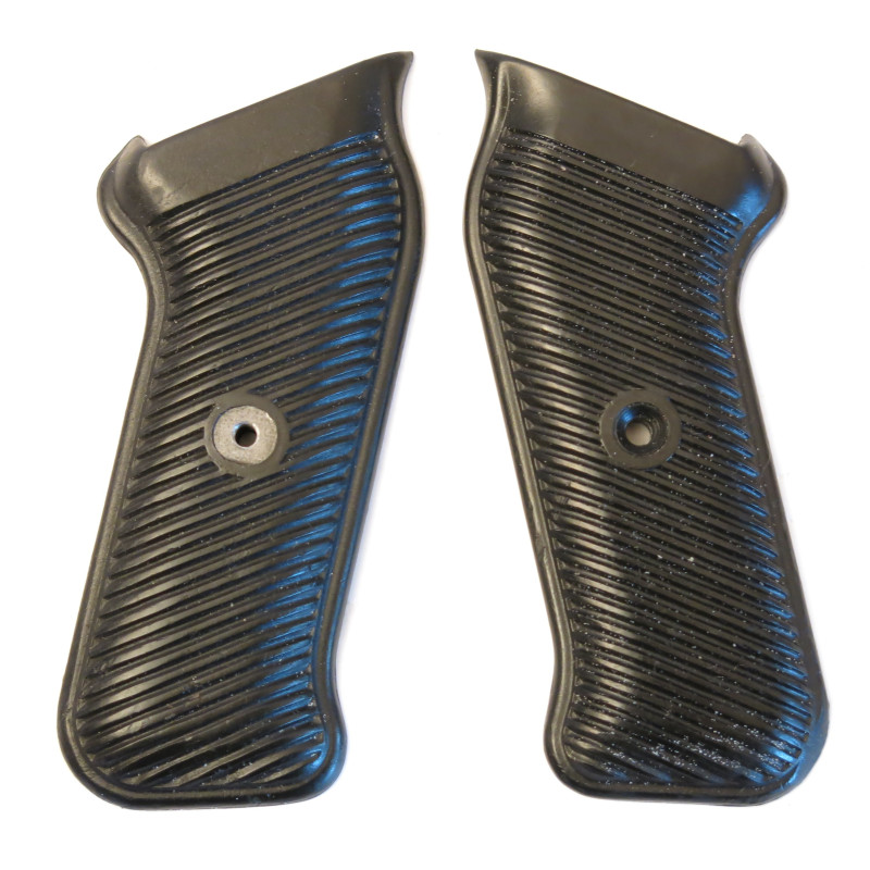 Paire de plaquettes bakélite MP38 ou MP40 noires 