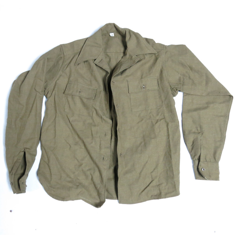 Chemise US M1937 moutarde originale en laine  datée 1944 ref ch 55