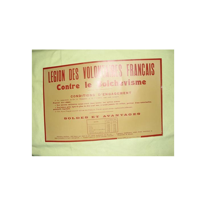 Affiche Legion des Volontaires Français repro