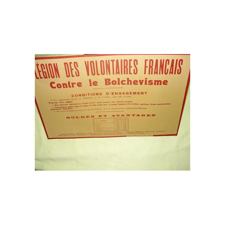 Affiche Legion des Volontaires Français repro
