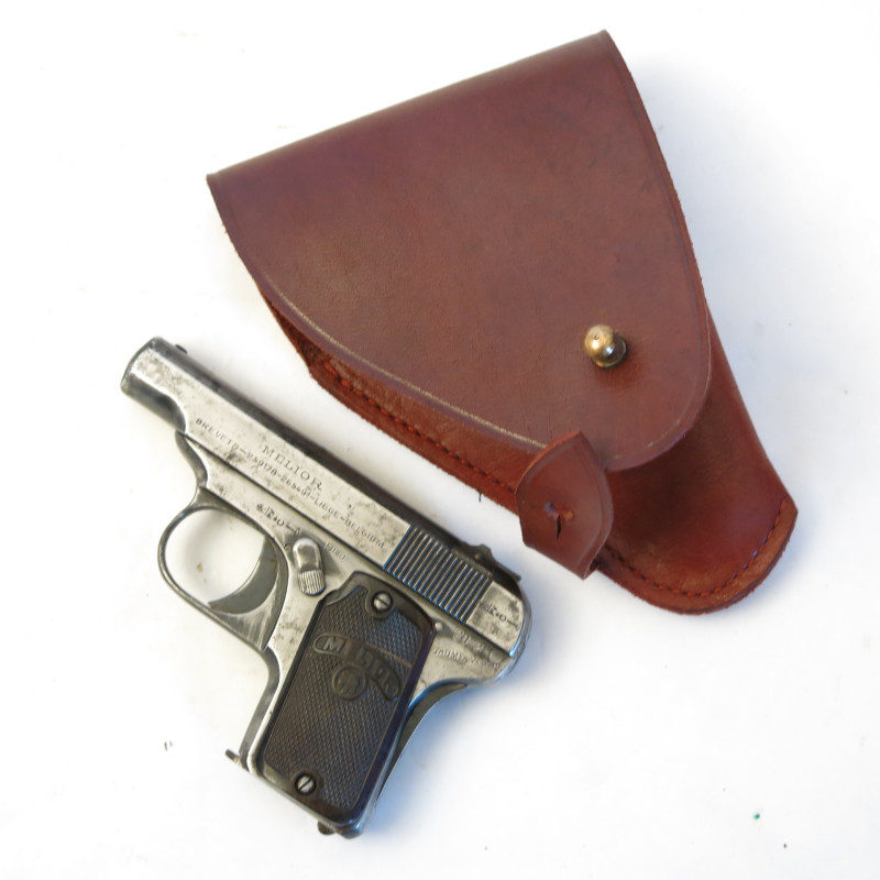 Etui cuir pistolet Melior 6.35 ref bru 68